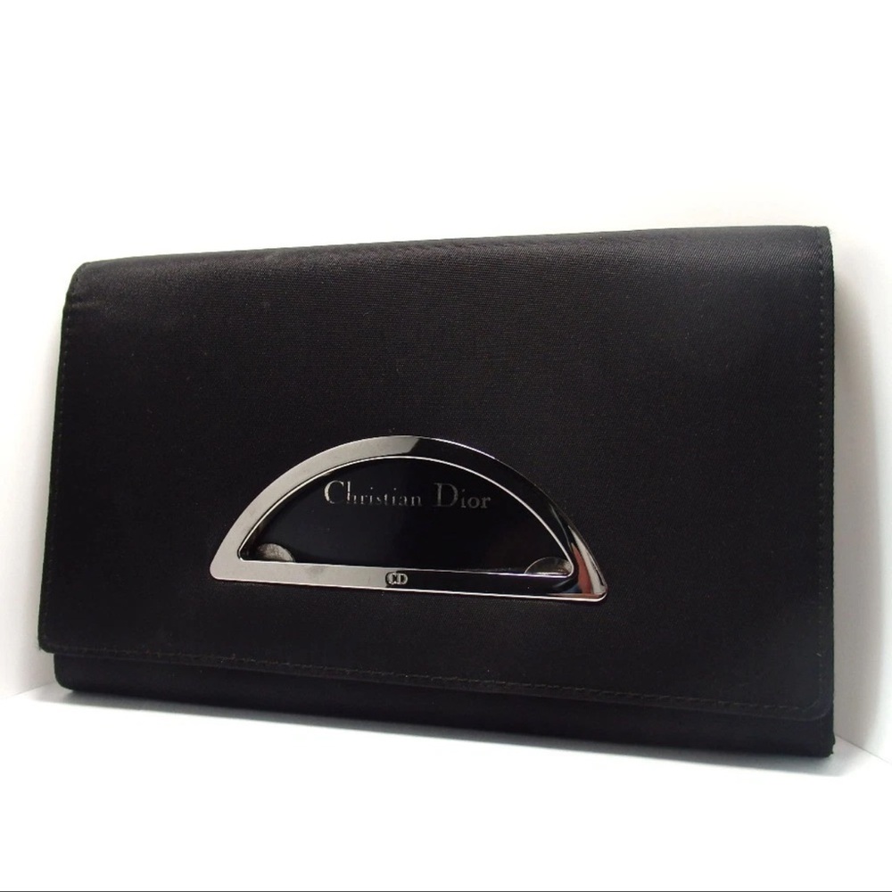 AUTH Christian Dior CD Nylon Handbag Clutch